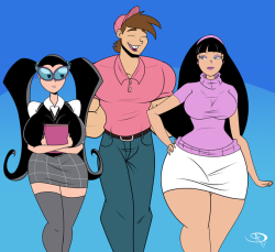 araitsume: Another commission piece created by @chillguydraws featuring young ADULT versions of certain characters from “The Fairly Oddparents”: Timmy Turner, the bane of Fairy World, and his two fan-favorite love interests that seem to have been