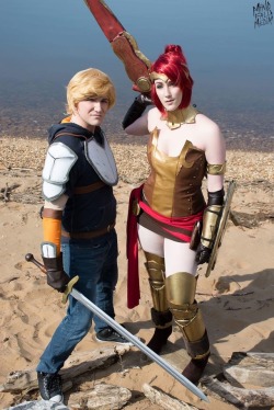Our costumes came out really nice ! If I ever wear Pyrrha again, I&rsquo;ll want to remake the corset, I made it a little too long, so unfortunately it kinda cuts into my underarms.   Photo thanks to mindfall media
