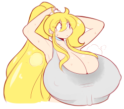 theycallhimcake:  Boob sweat ponytail doodle? aight 