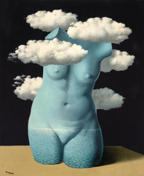 topcat77:  René Magritte &quot;Torse nu dans les nuages&quot; (circa 1937)