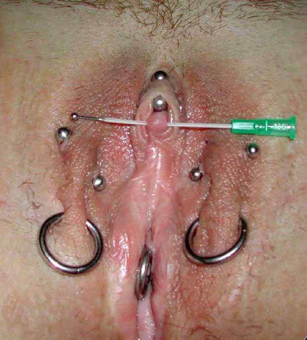 Needles pussy torture insertions
