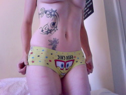 kitty-in-training:  Today’s Knickers - SpongeBob  Are there any knickers in which your booty doesn&rsquo;t look amazing kitty-in-training?