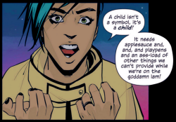 delillie:  If any two panels should convince you to read Saga it’s these two. 