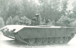 georgy-konstantinovich-zhukov:  The Surrogate Research Vehicle was used to test the viability of a crew-in-hull tank based on the Abrams chassis, as well as for testing various sensors and technological innovations.