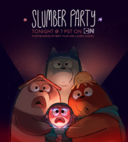 everydaylouie:  losassen:  TONIGHT at 7PM tune in for a NEW episode of We Bare Bears “Slumber Party” (boared my Bert Youn and myself) You don’t wanna miss it!!! Louie and I teamed up for the promo this week! I did the line art and Louie did the