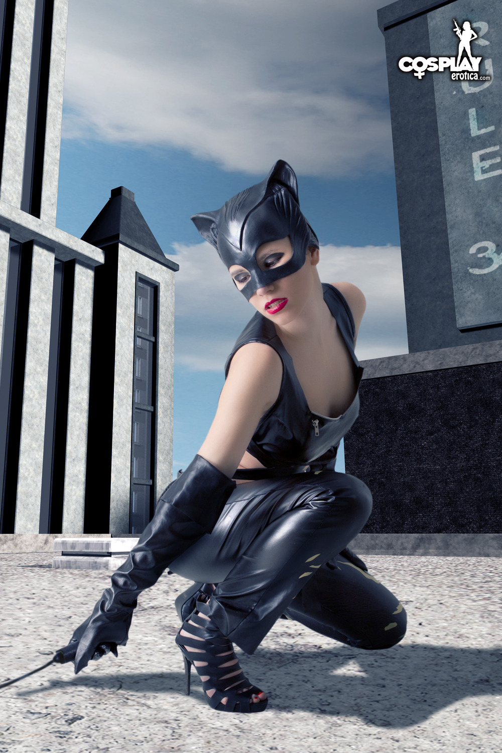 Black cat cosplay nude