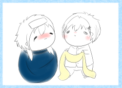 child-of-melancholy:  Clear’s remedy for fevers: fluffy scarves and lots of cuddles 