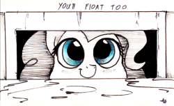 underpable: Inktober day 25 We’re all floating down here. How do you think she gets around Ponyville so fast?  Oo;;;