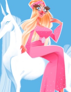 #trixieweek is Ending today with the Premier of RuPaul’s Drag Race Season 10 so I wanted to draw Trixie Mattel Studio 54 Look that she made herself! Of course riding on the White Horse 