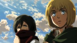 Preview image of Mikasa &amp; Armin in SnK season 2 episode 8, “The Hunters,” set to be broadcast this weekend (Starting on 5/19 &amp; 5/20)!More on SnK Season 2 || General SnK News &amp; Updates