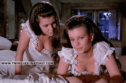 naked-twins-and-sisters:  Sexy identical twin actresses Mary and Madeleine Collinson hot cleavage gif