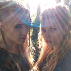 thorvalkyrie-deactivated2018010:  &ldquo;On set with my girl Gaia, the shield-maiden Porunn. You rock. #vikings #behindthescenes&rdquo; [x]  biatch