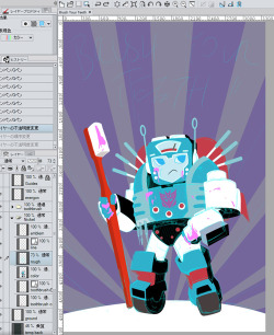 eikuuhyoart:  More progress on the Nickel print! I’m still trying to figure out what to do about the background color and the ground, but I’m pretty happy with how far I’ve gotten on this!! Wooooo!Now if only Botcon registration would just start