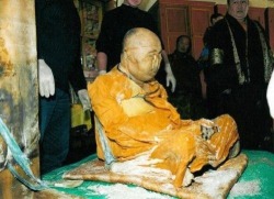 cum-patable:  unexplained-events:  Dashi-Dorzho Itigilov is a Buddhist Lama considered to have reached Nirvana, due to the lifelike state of his corpse, which is not subject to macroscopic decay. He died in 1927 and upon the latest examination in 2002,