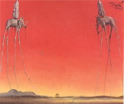 collectivehistory:  Salvador Dali, The Elephants, 1948 