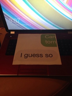 theglitteringthong:  sharkeishaa:  My sister texted my dad yesterday asking to go to the mall and he said “i guess so” but today he took it back so she printed the text and this was the result  Still not at the mall though   Super cute