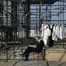 criterionfilms: Marcello Mastroianni on the set of Federico Fellini’s 8½ (1963)