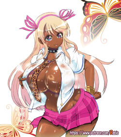 rebisdungeon:  Katsuragi in the Gyaru formDo you remember Katsuragi (from Senran Kagura) art, drawn for Request Festa in my Patreon?Here is another variation for my fun, tanned Gyaru version!Recently I really love tanned Gyarus, so I can’t stop to make