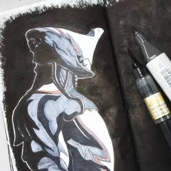 puffer-lump-lump-art:  Inktober Day 5. Will be skipping the weekends of this inktober month. A request from outer world. Warframe mode: Excalibur. Full image at (www.wavingcoloursportfolio.blogspot.com) Stay tune for more!!! #inktober #day5 #05102015