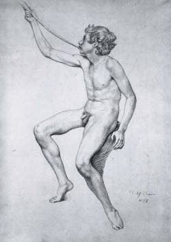 sculppp:Schnorr Von Carolsfeld,  (1794-1872)  Seated Boy Playing a Pipe 1822