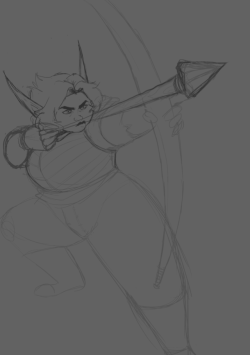 Incomplete sketch of a DnD character in the works that I never really finished, might one day
