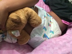 littleprincessaubrey:  Daddy gave Me and Teddy lots of cuddles last nite :) 