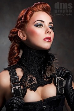 bizarreboudoir:  Miss Kacie Marie in a Bizarre Boudoir Victorian inspired neck corset. #bizarreboudoir #beaded #victorian #posture #corset #collar #feather #avantgarde #fashion #misskaciemarie #kaciemarie