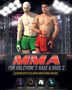 Loki has a new one for ya!  &ldquo;MMA&rdquo;  is a brand new Materials pack for Halcyone&rsquo;s Rage and Rage 2 with this  pack you&rsquo;ll get 16 brand new Material Sets for Halcyone&rsquo;s Rage 1 and 2  outfit.  With this add on you&rsquo;ll get