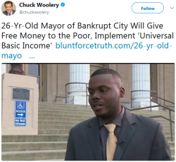 vaspider: bullet-farmer:   pinkcheesegreenghost:  Each month for 18 months, 130 of Stockton’s residents will receive a 500$ visa debit card to spend however they please. Mayor Tubbs implimenting this program will help people under the household income