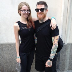 So today I had the privilege to meet, hug and snap a picture with Andy Hurley from Fall Out Boy. My  childhood saviors, freaken fall out boy. Seen them in concert and have had the biggest obsession since I was in fifth grade. I wish I could have at least