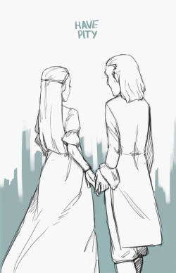 villyre:    They are going through the unimaginable   the struggle when the one song that makes you cry each time is also your favorite song //i drew them barely holding hands because please imagine hamilton tentatively touching eliza before they slowly