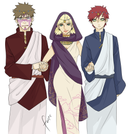 fwips:  walking the princess down the aisle~. headcannons for Temari’s wedding day. I think people forget that, like Tsunade, as the daughter of a Kazekage Temari is a princess! I dont think Kankuro is the hold-it-together type and Gaara just doesnt