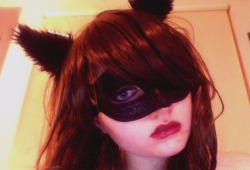 hallokatzchen rocks a mask and ears in this cropped close head shot. 