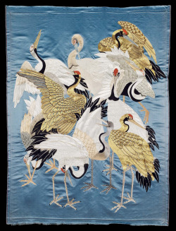 yorkeantiquetextiles:  Fukusa (gift cloth).  Embroidery.  19th century, Japan.  William Sturgis Bigelow Collection; gift of William Sturgis Bigelow to the MFA in August, 1898 