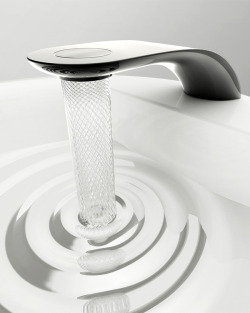 sixpenceee:  A London student, Simin Qiu recently designed this conservation-friendly faucet that swirls your water into captivating geometric patterns as soon as you turn on the tap. (More Information)  fuckin lit.