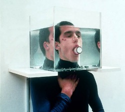 sometimes-now:Aquarium by Yael Davids, 1997. Conceptualizes weird and extreme performances that focus on the body. The documentation alone makes for great art, and the ideas speak of alienation, identity and the personal corpus