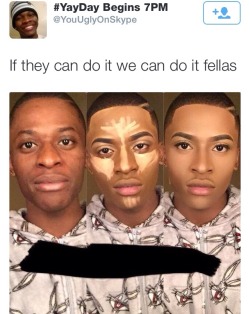 blackfashion:  vviolet-rages:  myfairladyboy:ayungbiochemist:He even contoured his hairline betterI’m here for thisFINALLY someone promoting makeup for guys instead of complaining that “we don’t get to wear makeup” like fuck no I’m ready for