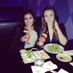 Sushi Drinks &amp; Gossip w/ @angel586 #partnerincrime #sushi #drinks #cheers #repost I don&rsquo;t know what I would do without you
