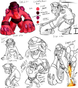 Corrupted!Ruby concept sheet!Since corrupted gems seem to excreate some weird stuff, I made it so that Ruby spews out hot lava. As if she wasn’t dangerous enough :D