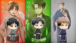  Eren, Levi, Jean avatars for the Hangeki no Tsubasa Summer Festival class  Argh I really can&rsquo;t with these dorks