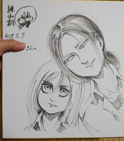 Close-up of Isayama’s Historia &amp; Ymir illustration, previously previewed here!  More on Isayama Hajime || General SnK News &amp; Updates