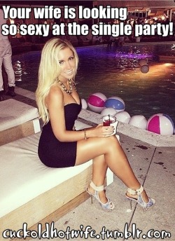 cuckoldhotwife:  Your wife often visits single parties… you have to wait at home… and at night she calls you to pick her up with some strangers… they already start kissing and touching at the car… and at home they are fucking her pussy and her