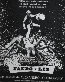 surrealist-phantoms:Promotional poster for Alejandro Jordorowsky’s Fando y Lis, 1968