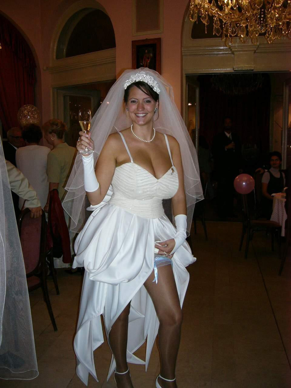 Busty bride tits wedding dress
