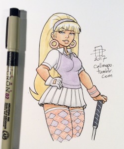callmepo: Been meaning to do another doodle of a thicc Pacifica (or Thiccfica) now that I finally got some new Copics.   Variation of her cute golf outfit from the mini golf episode of Gravity Falls. 