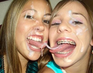 Teen girls with braces cumshots