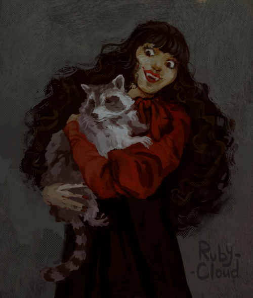 ruby-cloud: Nadja with a raccoon 🤝 Nandor with a lobster