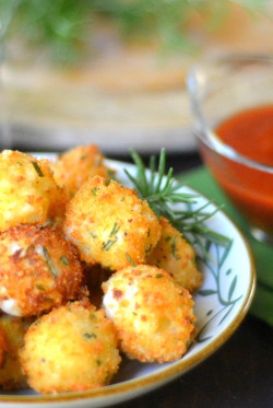 do-not-touch-my-food:  Fried Rosemary Mozzarella Bites