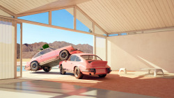 archatlas:  Porsches Enjoying Life in Palm SpringsAll images from the series 911 by Chris LaBrooy. After graduating from the RCA with an MA in design products, Chris first began to use 3D as a simple tool to visualise ideas for furniture and products