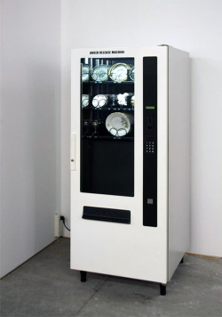 likeafieldmouse:  Yarisal &amp; Kublitz - Anger Release Machine (2008) - Vending machine, porcelain, crystal glasses, plates, statuettes, various items 